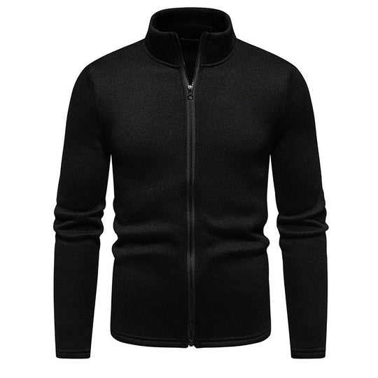 Herren Fleecejacke mit hohem Kragen und praktischem Reißverschluss Heidi-Mode