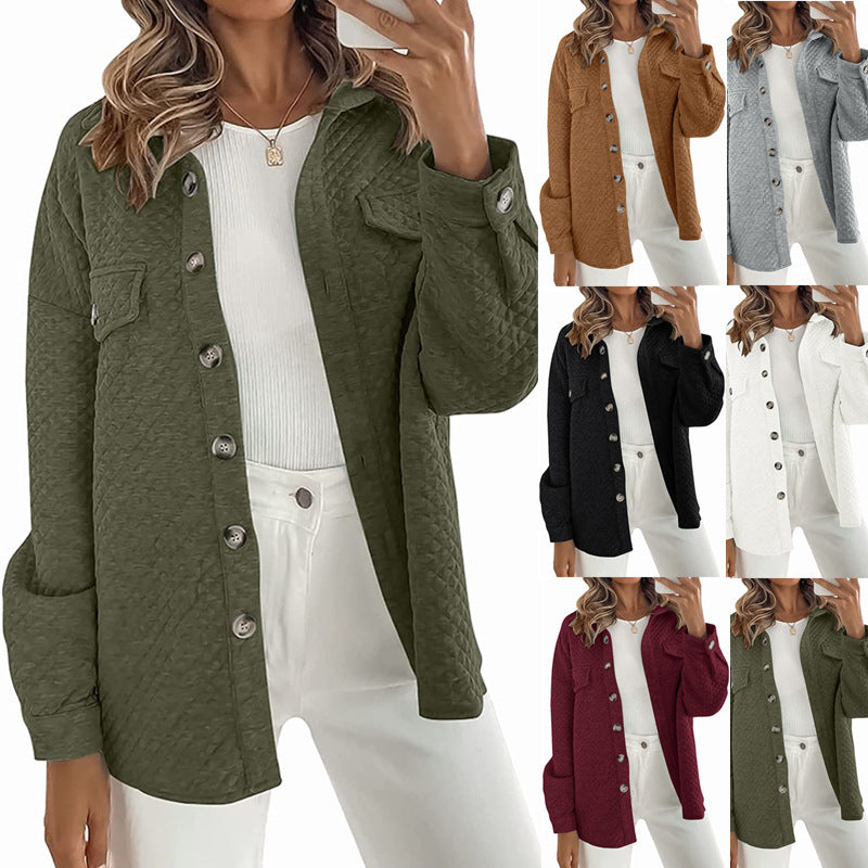 Damen lässige Steppjacke mit aufgesetzten Taschen Heidi-Mode