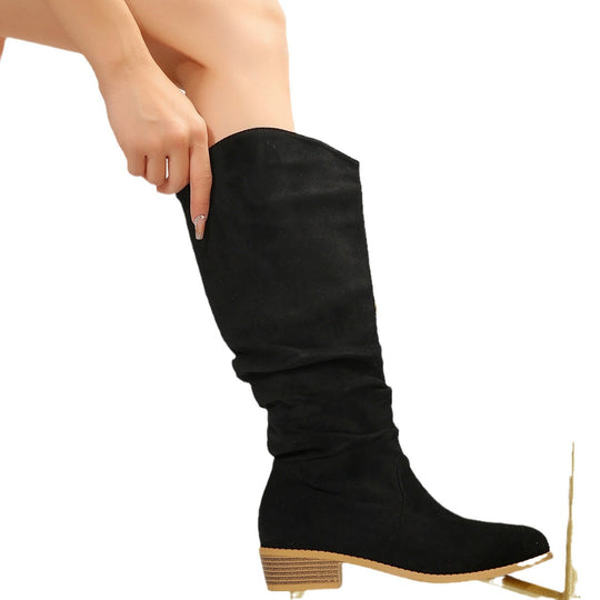 Damen Überknee-Stiefel mit modischem Design und komfortablem Blockabsatz Heidi-Mode