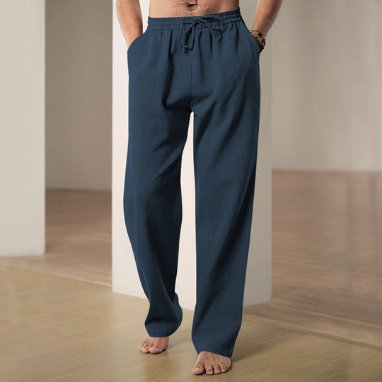 Herren Bequeme Freizeithose mit elastischem Bund und seitlichen Eingrifftaschen Heidi-Mode