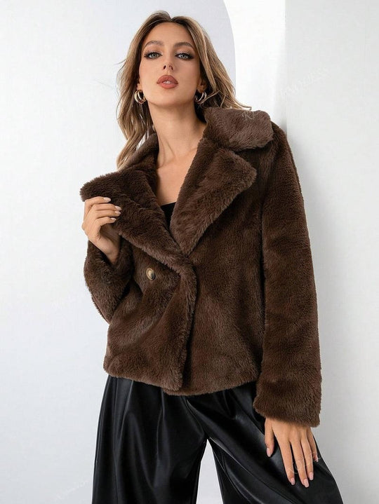 Damen Trendige und weiche Teddyjacke Heidi-Mode