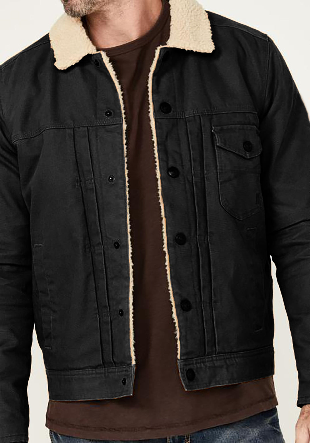Herren Winterjacke aus strapazierfähigem Baumwollmaterial mit Teddyfutter und praktischen Taschen Heidi-Mode