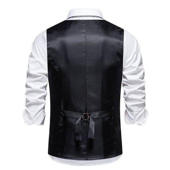 Herren elegante Anzugweste mit feinem Nadelstreifen und praktischen Taschen Heidi-Mode