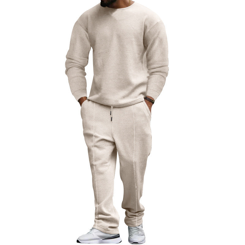Herren lässiges Sweatshirt und Jogginghose Set mit strukturiertem Stoff Heidi-Mode