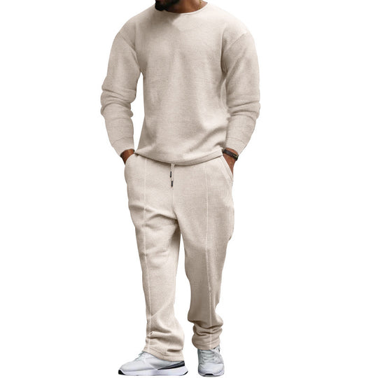 Herren lässiges Sweatshirt und Jogginghose Set mit strukturiertem Stoff Heidi-Mode