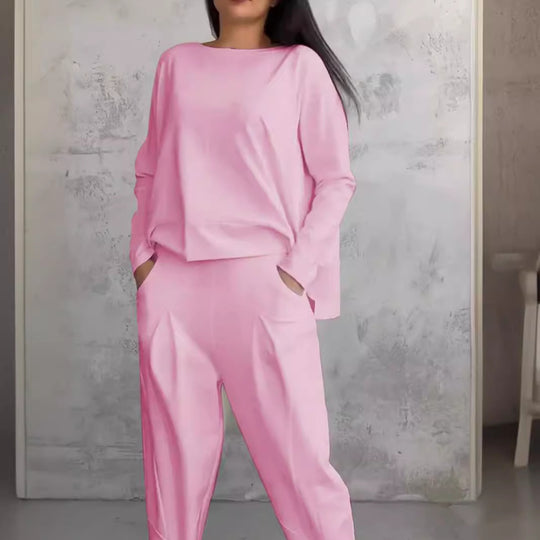 Damen lässiges Zweiteiliges Set aus hochwertiger Viskose Heidi-Mode