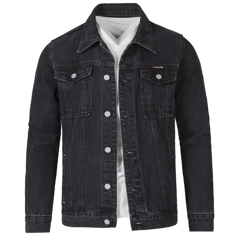 Herren Jeansjacke im modernen Slim-Fit Design mit praktischen Taschen und robusten Nieten Heidi-Mode