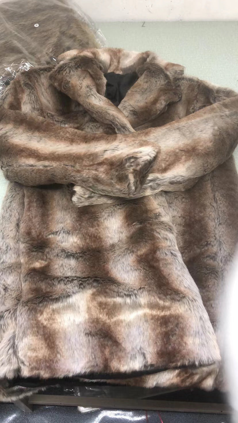 Herren Eleganter Kunstfell-Mantel Heidi-Mode