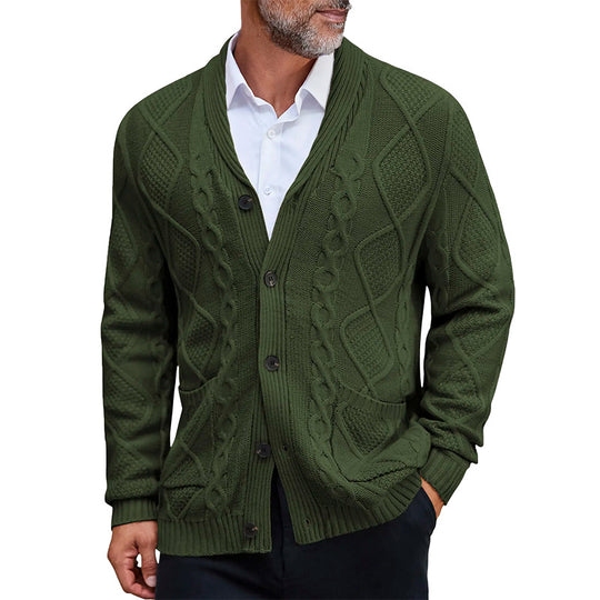 Herren modischer Strickcardigan mit strukturierter Oberfläche und praktischen Taschen Heidi-Mode