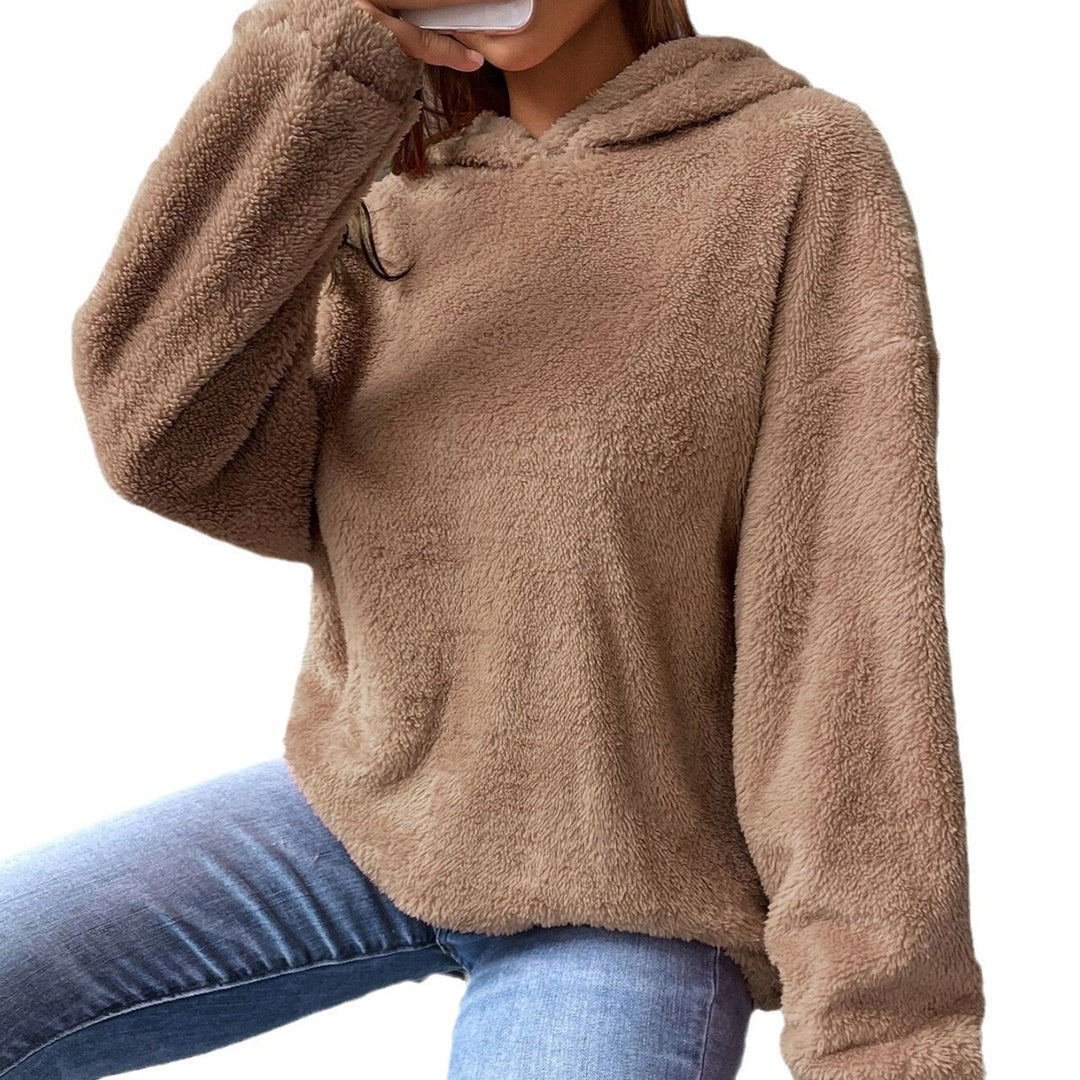 Damen kuscheliger Hoodie aus hochwertigem Plüsch Heidi-Mode