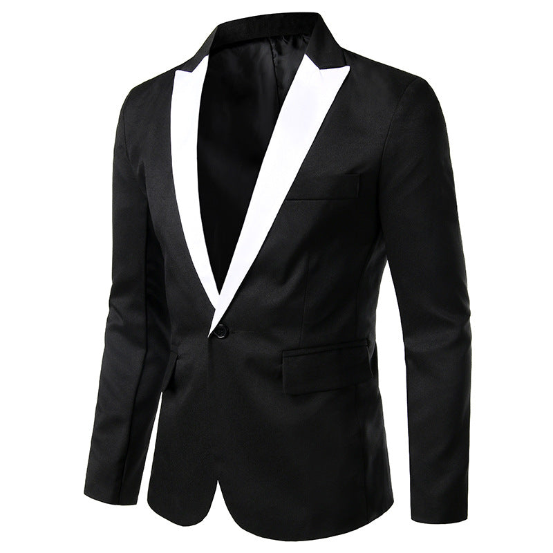 Herren Eleganter Smoking Blazer mit schwarzem Revers und modischer Passform Heidi-Mode