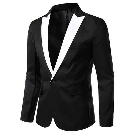 Herren Eleganter Smoking Blazer mit schwarzem Revers und modischer Passform Heidi-Mode