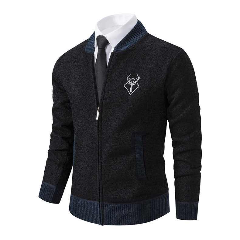 Herren sportive Strickjacke mit Reißverschluss und stilvollem Detail Heidi-Mode