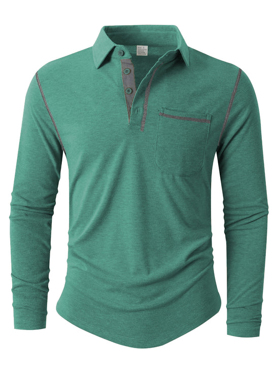 Herren Langarm Poloshirt Heidi-Mode