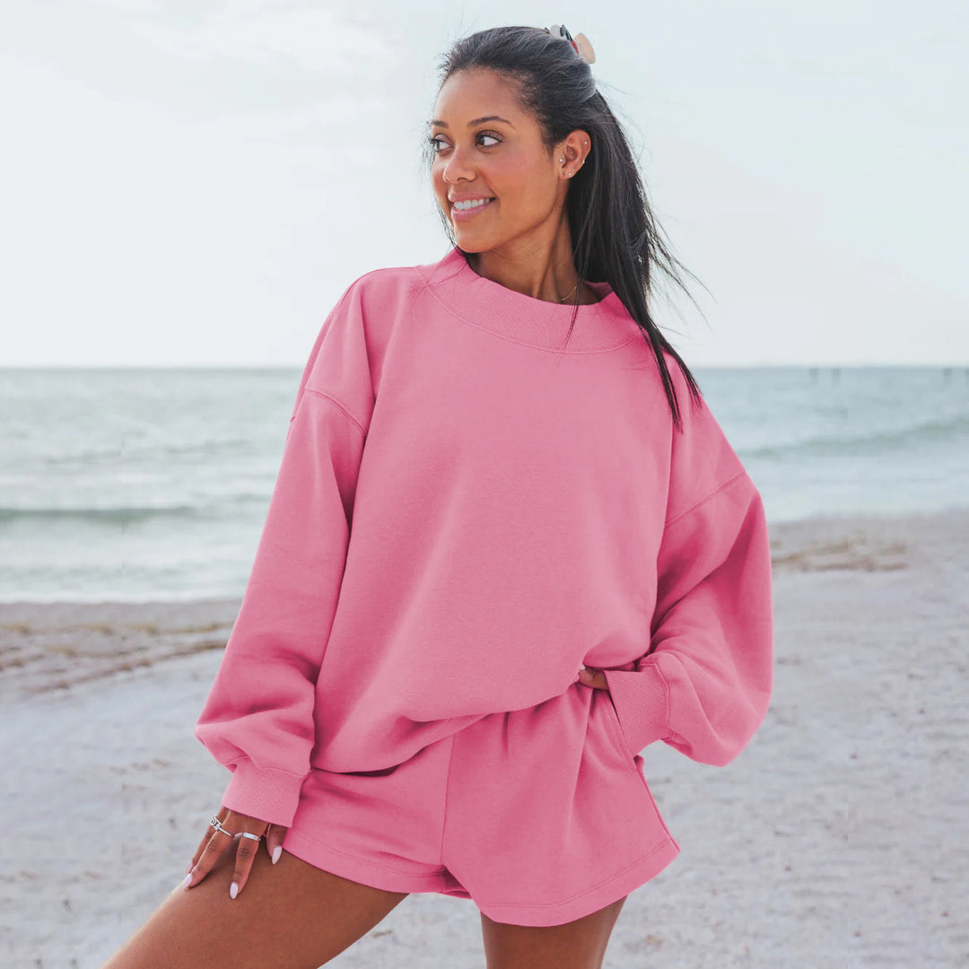 Damen Oversize-Sweatshirt mit Raglanärmeln Heidi-Mode