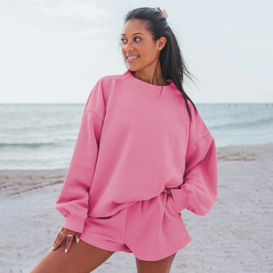 Damen Oversize-Sweatshirt mit Raglanärmeln Heidi-Mode