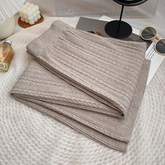 Damen Weiche Strickhose mit Zopfmuster Heidi-Mode