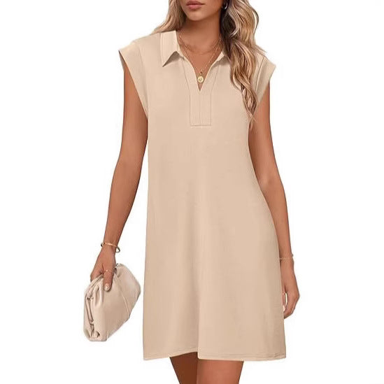 Damen Polo-Kleid mit Taschen und modernem Schnitt Heidi-Mode