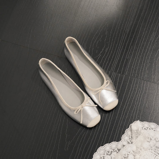 Damen klassische Ballerina Flats mit Schleifendetail Heidi-Mode