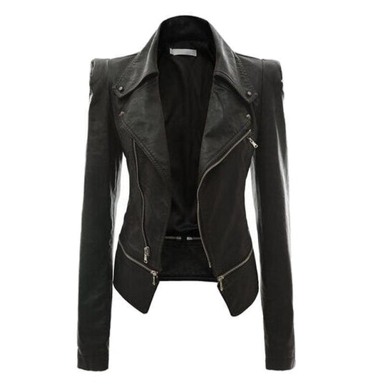Damen jacke mit asymmetrischem Reißverschluss und stilvollen Zipper-Details Heidi-Mode