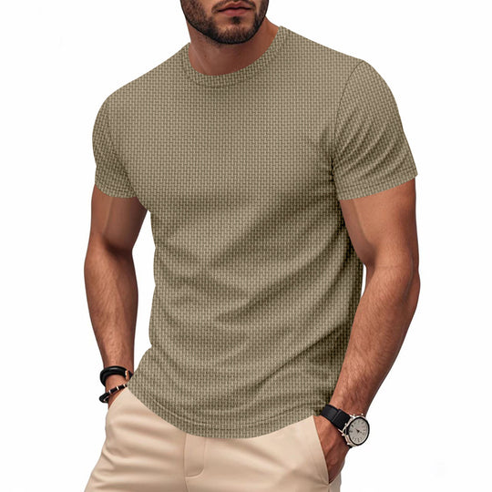Herren Kurzarm T-Shirt mit strukturiertem Design und atmungsaktiver Baumwolle Heidi-Mode