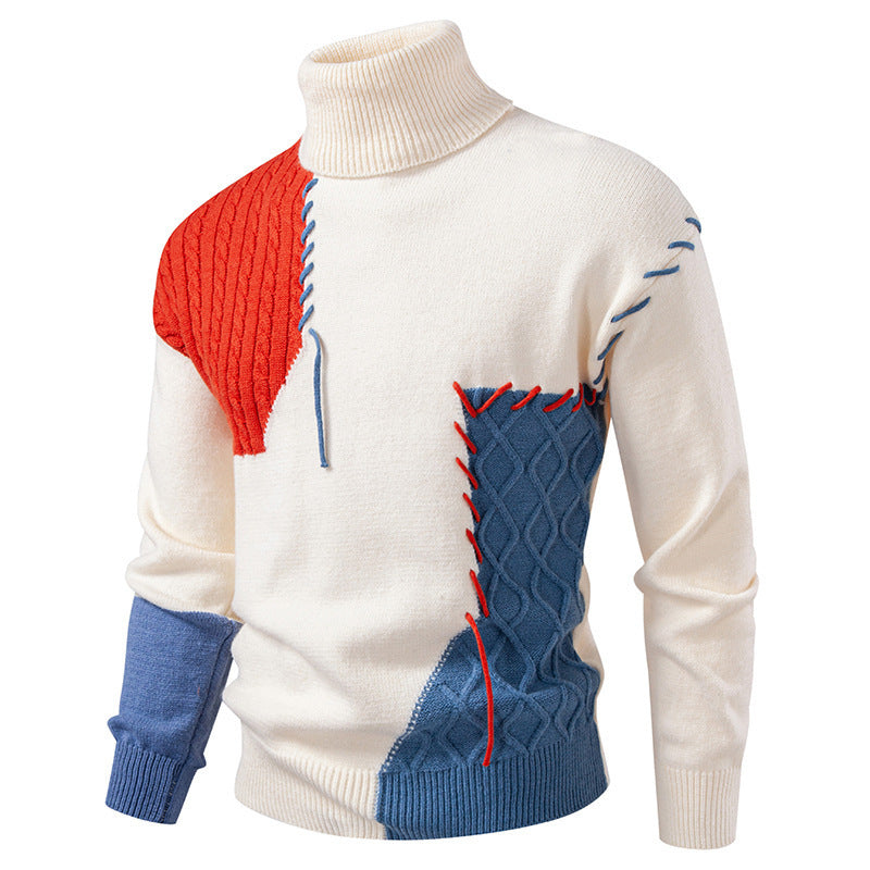 Herren Rollkragenpullover mit einzigartigem Strickdesign Heidi-Mode