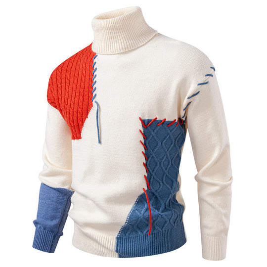 Herren Rollkragenpullover mit einzigartigem Strickdesign Heidi-Mode