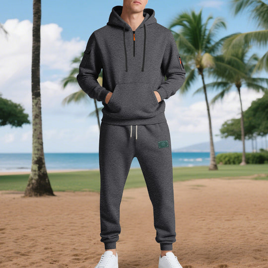 Herren Sportliches Hoodie- und Jogginganzug-Set mit atmungsaktiven Eigenschaften und praktischen Taschen Heidi-Mode