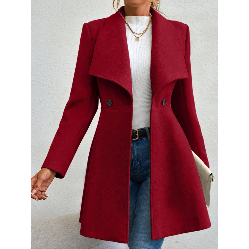 Damen schicke Übergangsjacke mit weitem Kragen Heidi-Mode