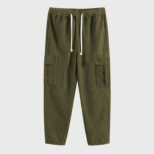Damen lässige Freizeithose mit praktischen Cargo-Taschen und elastischem Bund Heidi-Mode