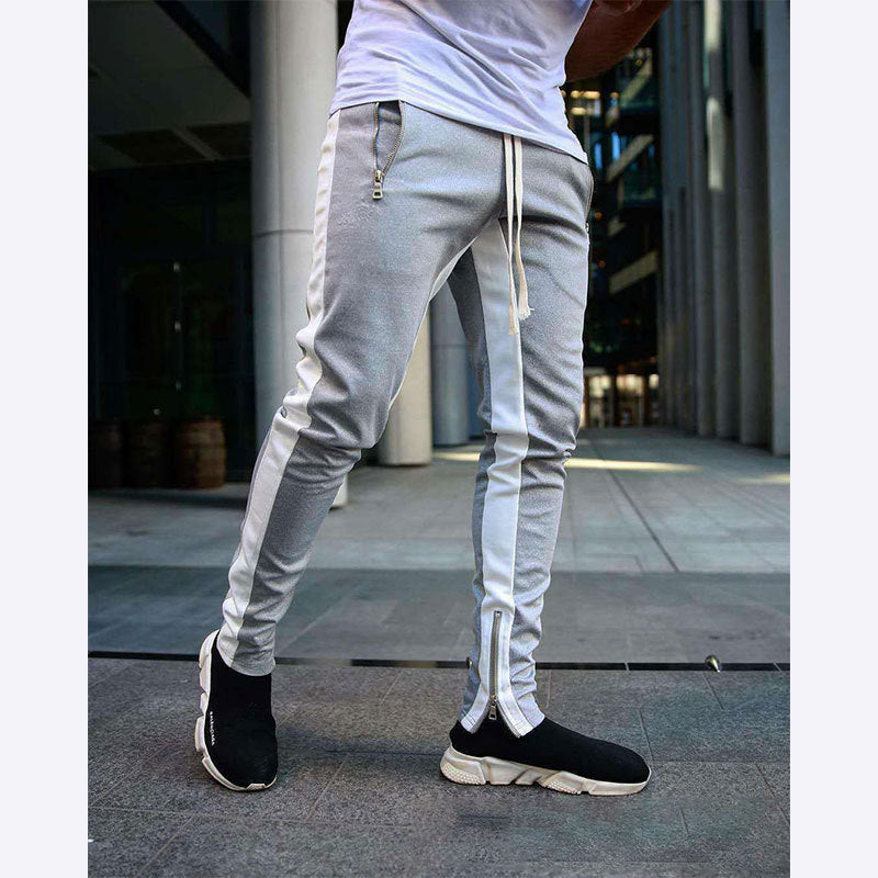 Herren Sportliche Slim-Fit Jogginghose mit Seitentaschen Heidi-Mode