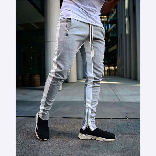 Herren Sportliche Slim-Fit Jogginghose mit Seitentaschen Heidi-Mode