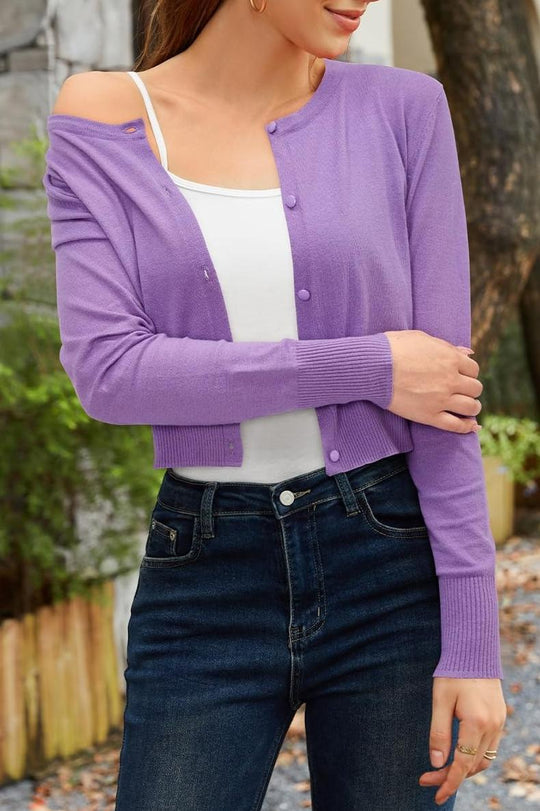 Damen lässige Strickjacke mit schmalem Schnitt Heidi-Mode