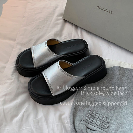 Frauen Plattform Rutschen Sandalen Heidi-Mode