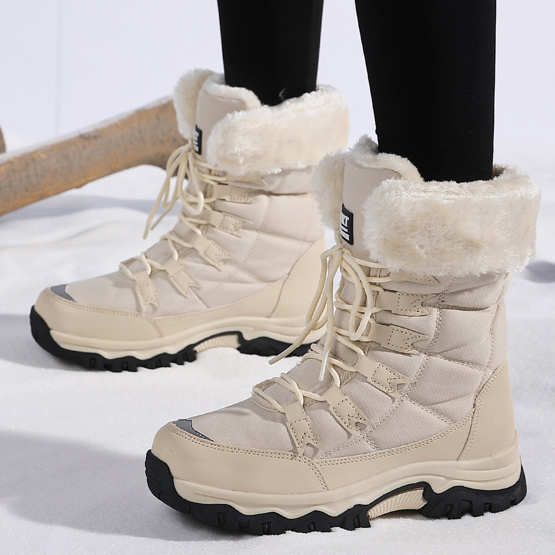 Damen Winterstiefel mit kuscheligem Kunstfellkragen und rutschfester Sohle Heidi-Mode