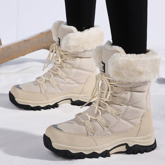 Damen Winterstiefel mit kuscheligem Kunstfellkragen und rutschfester Sohle Heidi-Mode