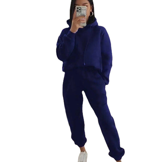 Damen Komfortabler Fleece Hoodie und Jogginghose Set Heidi-Mode