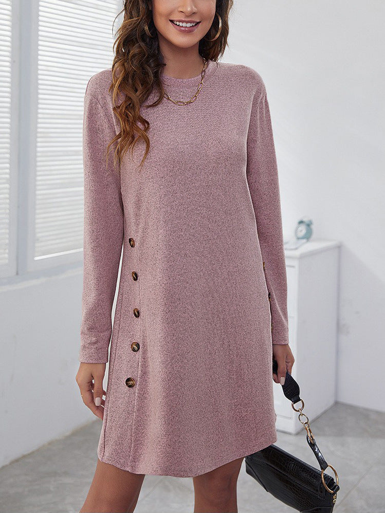 Damen Freizeitkleid mit eleganten Knopfdetails und lässigem Schnitt Heidi-Mode
