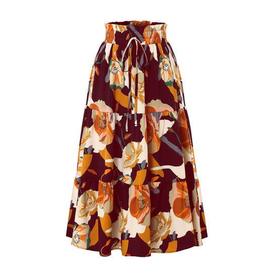 Damen Midirock mit floralem Design Heidi-Mode