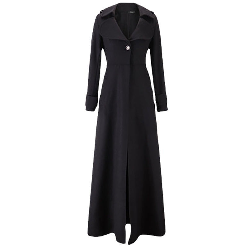 Damen Eleganter Langmantel mit klassischem Revers und modernen Akzenten Heidi-Mode