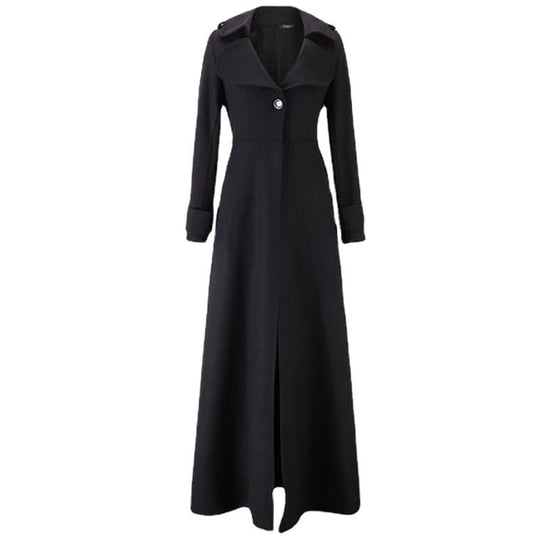 Damen Eleganter Langmantel mit klassischem Revers und modernen Akzenten Heidi-Mode