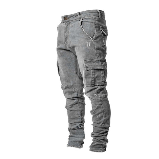 Herren Cargo-Denim-Hose im modernen Slim Fit mit praktischen Seitentaschen Heidi-Mode