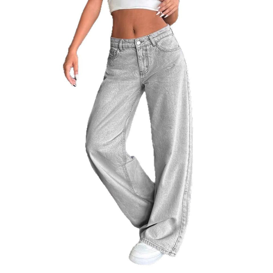 Damen Weite Hochbundjeans im lässigen Schnitt Heidi-Mode