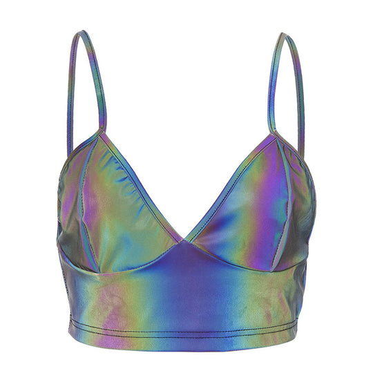 Damen cropped Bralette mit schimmerndem Effekt Heidi-Mode