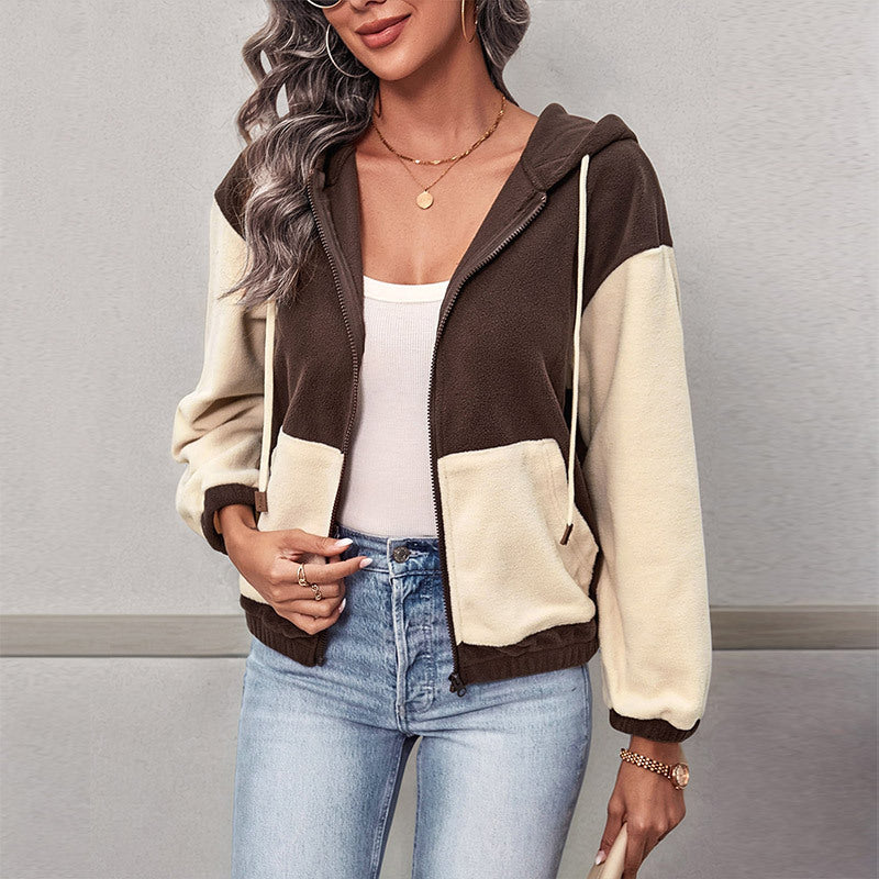 Damen Fleecejacke mit Kapuze Heidi-Mode
