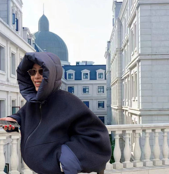 Damen Oversized Sweatjacke mit voluminösen Ärmeln und bequemen Taschen Heidi-Mode