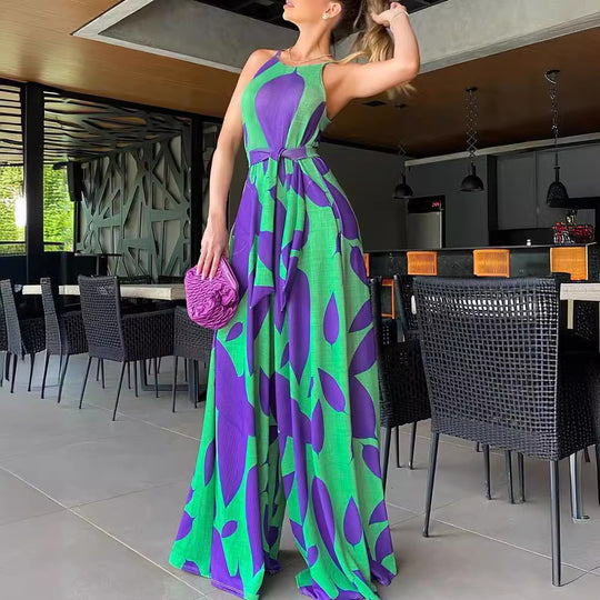 Damen Jumpsuit mit floralem Design und weitem Bein Heidi-Mode