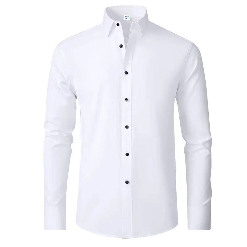 Herren Langarmhemd mit elegantem Schnitt und stilvollen Knopfdetails Heidi-Mode