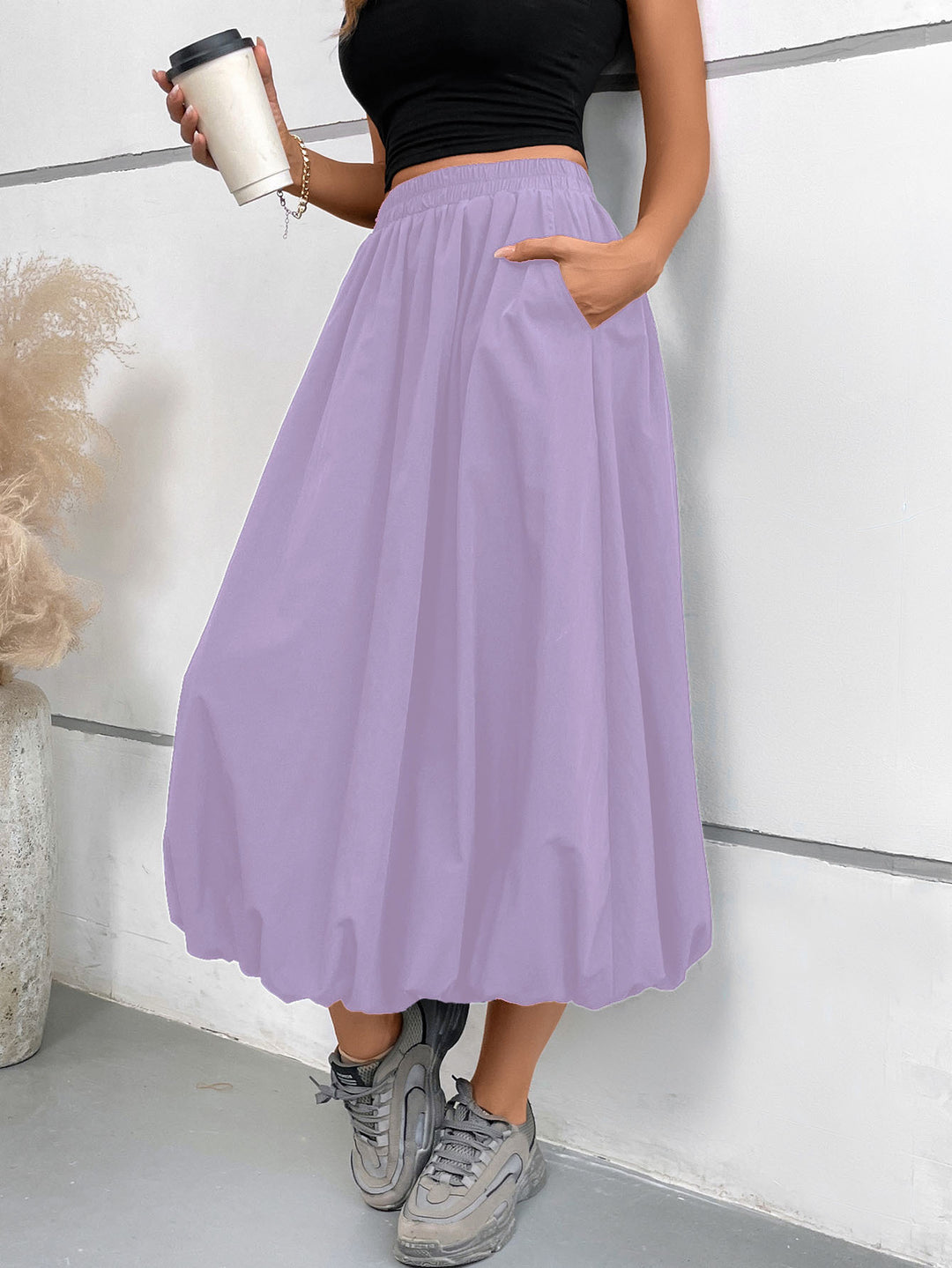 Damen luftiger Midirock Heidi-Mode