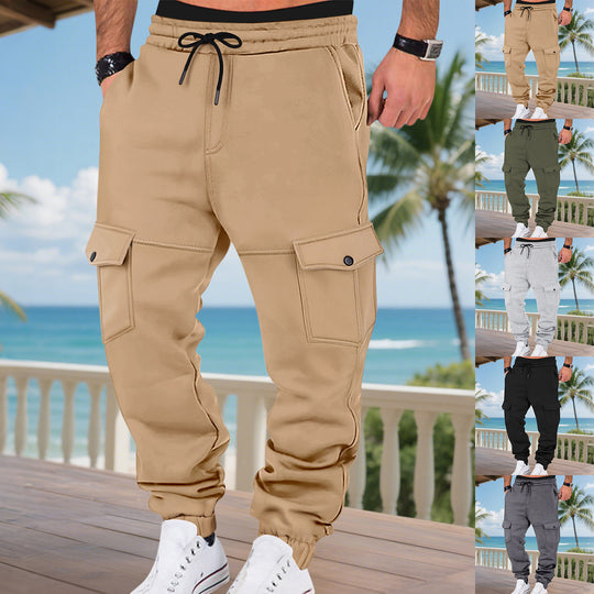 Herren Cargo-Jogginghose mit seitlichen Taschen und elastischem Bund Heidi-Mode